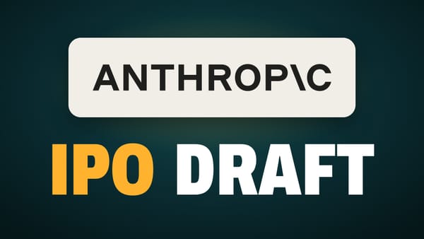 Anthropic wordmark on a cream card above the words IPO draft