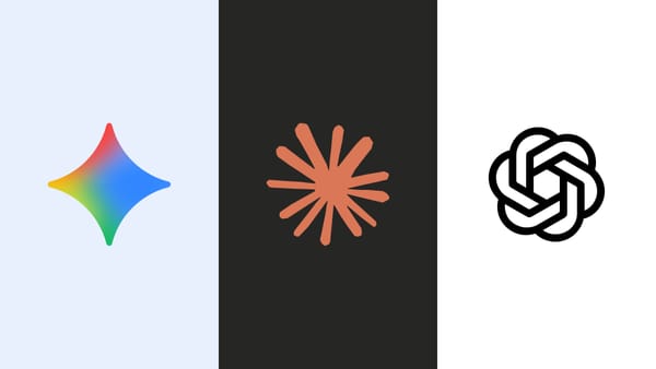 Three panels showing the Gemini, Claude and OpenAI logos side by side