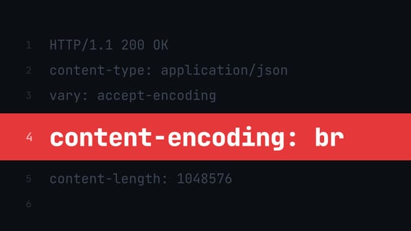 Terminal-style HTTP response headers with the line content-encoding: br highlighted in red